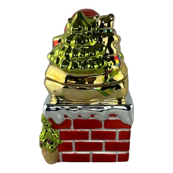 Portmeirion Studio A Christmas Story Santa Treat Jar Ceramic Metallic Glaze - Picture 6 of 16